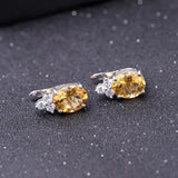 Silver 2.60 ct Citrine Earrings