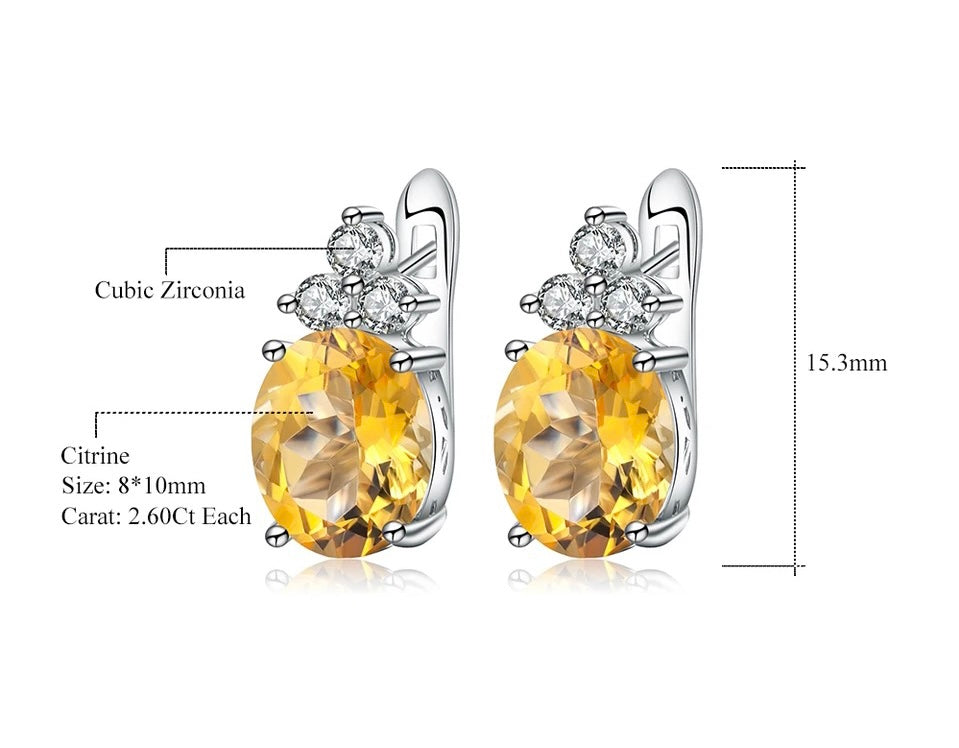 Silver 2.60 ct Citrine Earrings