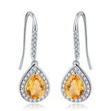Silver 2.17 ct Citrine Earrings