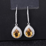 Silver 2.17 ct Citrine Earrings