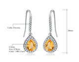 Silver 2.17 ct Citrine Earrings