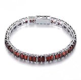 Silver Garnet 17.80 ct Tennis Bracelet (Unisex)