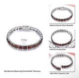 Silver Garnet 17.80 ct Tennis Bracelet (Unisex)