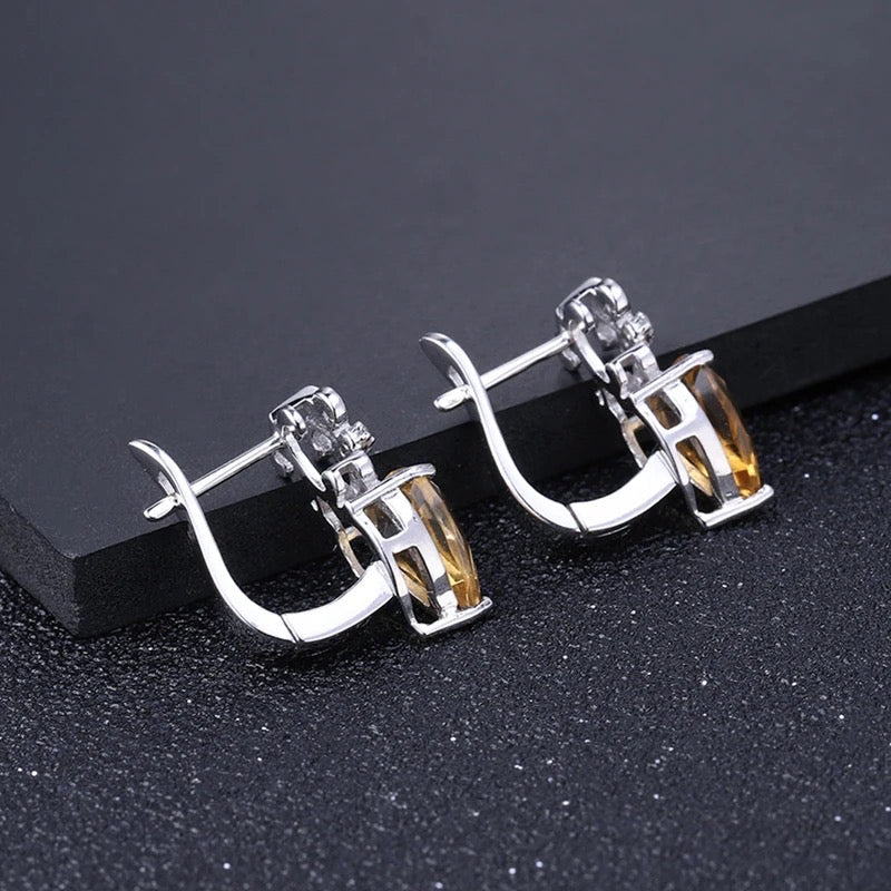 Silver 2.60 ct Citrine Earrings