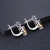 Silver 2.60 ct Citrine Earrings