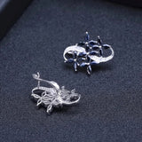 Silver 8.71 ct Sapphire Earrings
