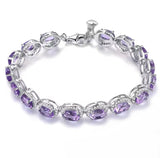 Silver 16.00 ct Amethyst Bracelet