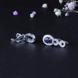 Silver 1.89 ct Sapphire Earrings