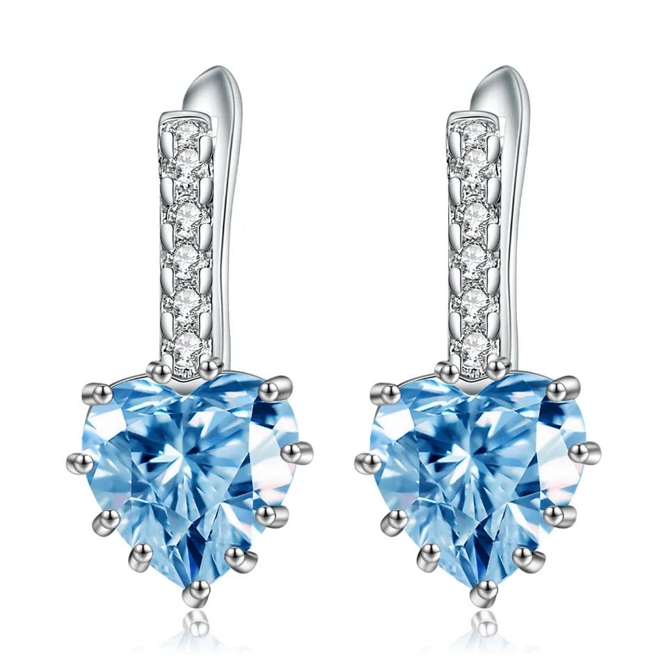 Silver Heart Shaped 5.14 ct Topaz Earrings