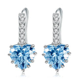 Silver Heart Shaped 5.14 ct Topaz Earrings