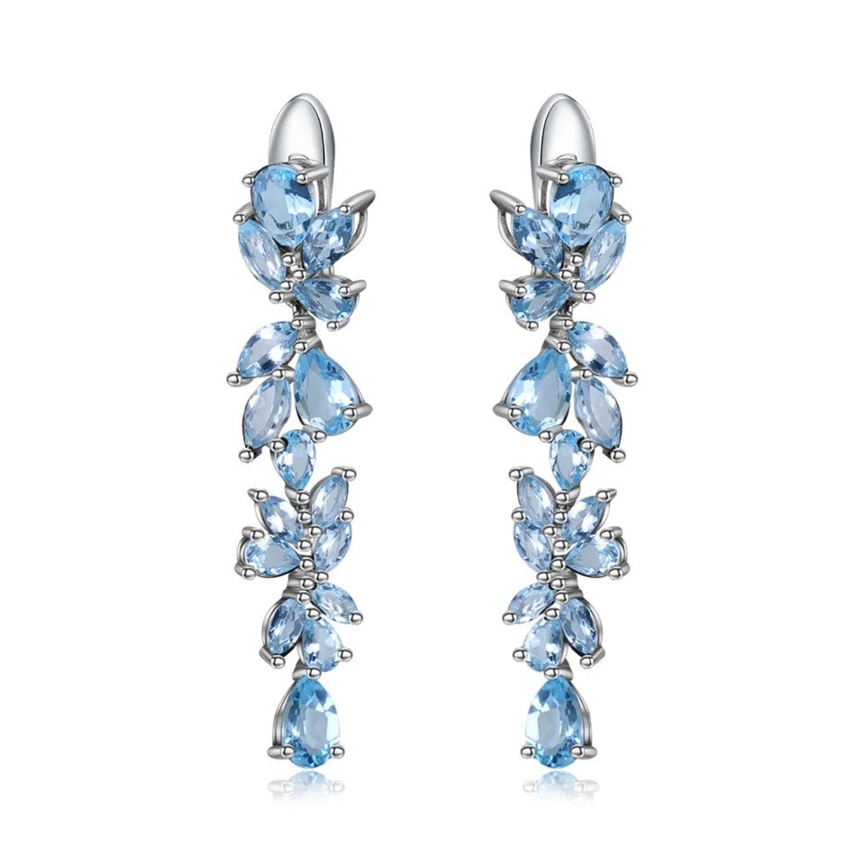 Silver 19.66 ct Topaz Earrings
