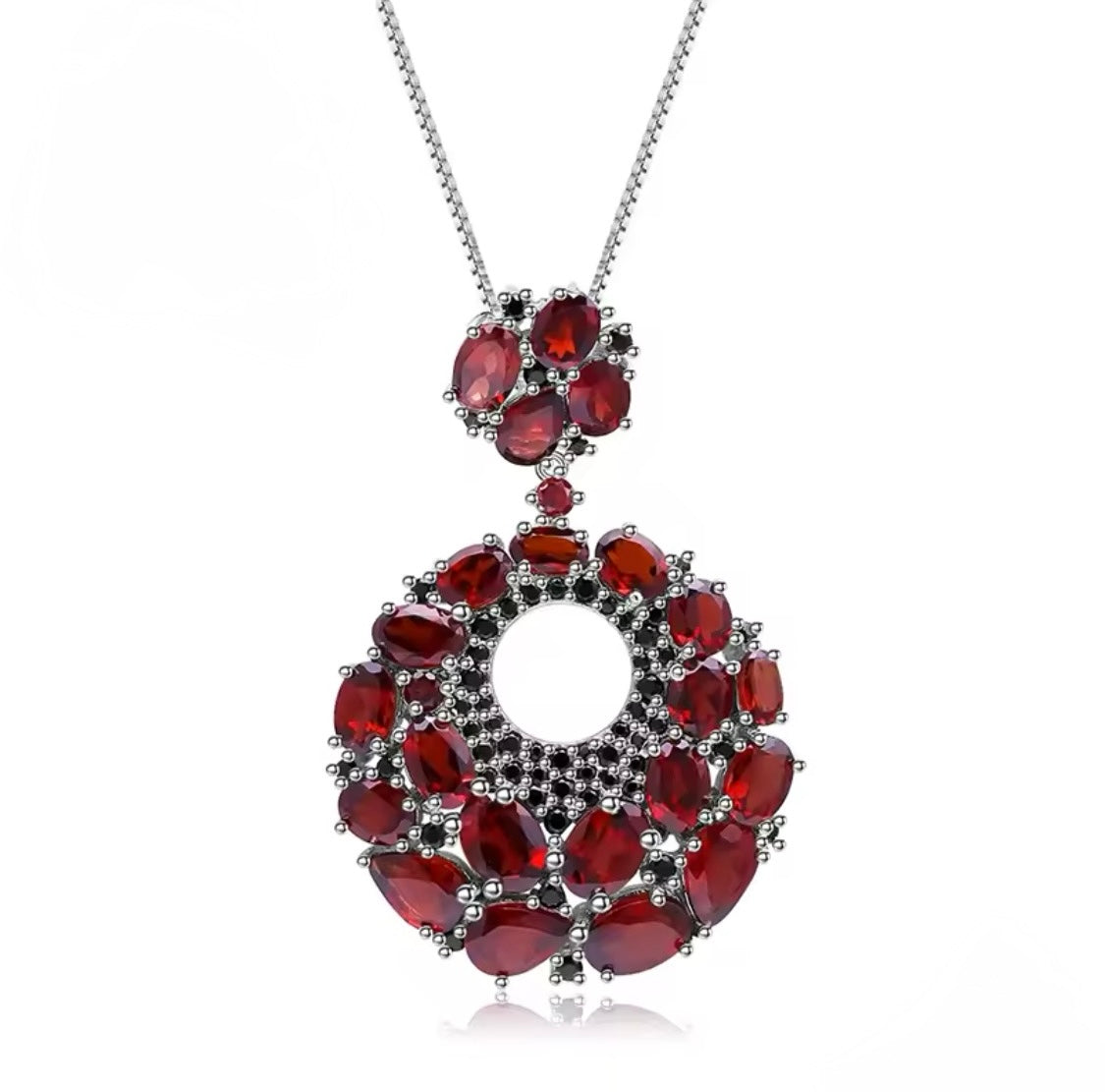 Silver Garnet Pendant