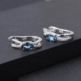 Silver 1.14 ct London Blue Topaz Earrings