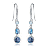 Silver 3.46 ct Topaz Earrings