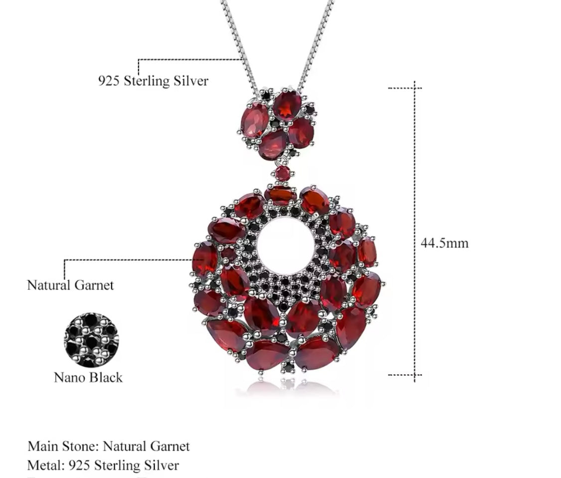 Silver Garnet Pendant
