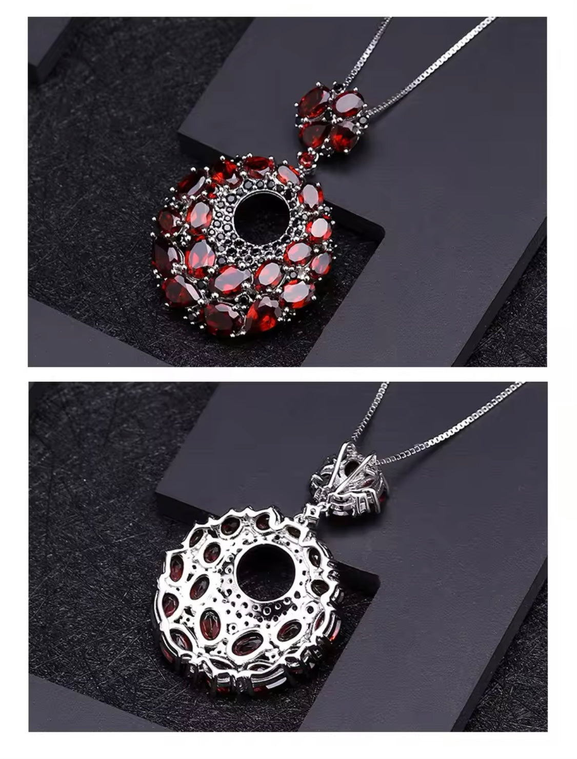 Silver Garnet Pendant