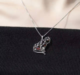 Silver Garnet 1.20 ct Cat Pendant