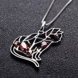 Silver Garnet 1.20 ct Cat Pendant