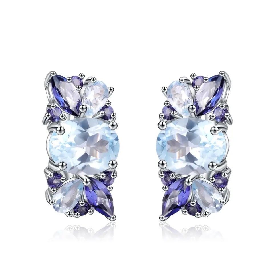 Silver Topaz / Mystic Quartz Earrings