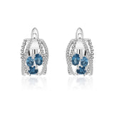 Silver 1.60 ct London Blue Topaz Earrings