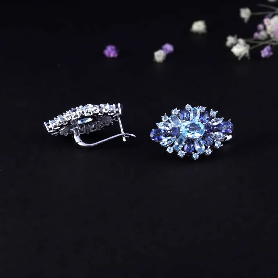 Silver Topaz / Mystic Quartz Earrings