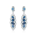 Silver London Blue Topaz Earrings