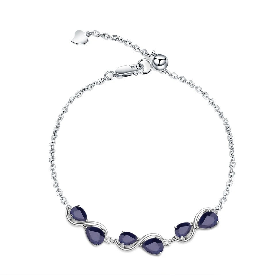 Silver 3.41 ct Sapphire Bracelet