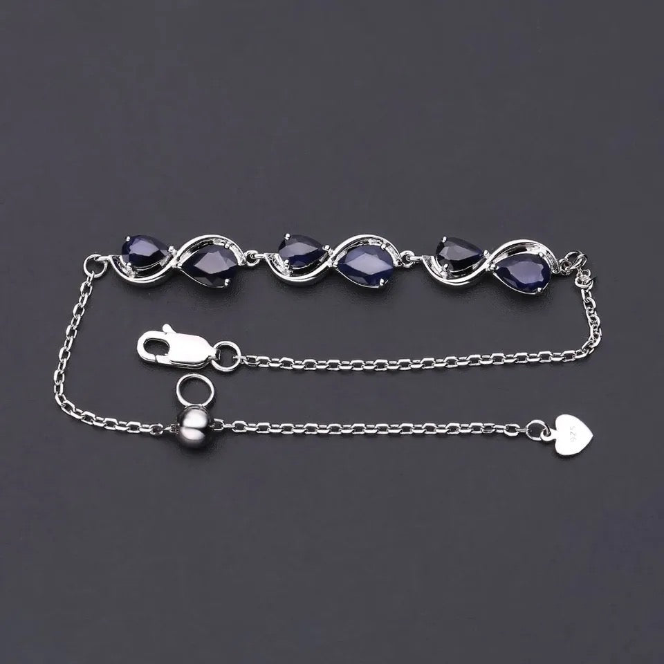 Silver 3.41 ct Sapphire Bracelet