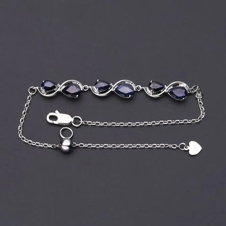 Silver 3.41 ct Sapphire Bracelet