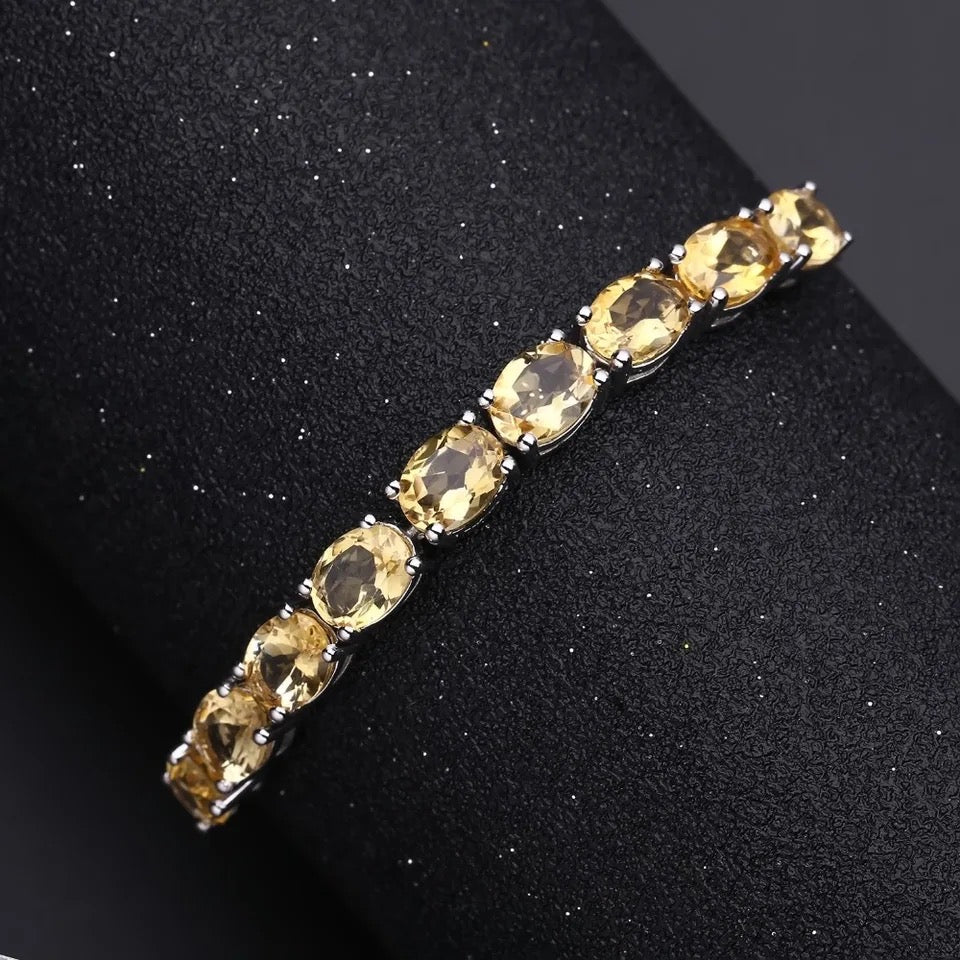 Silver 11.73 ct Citrine Bracelet