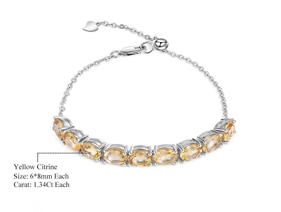 Silver 11.73 ct Citrine Bracelet