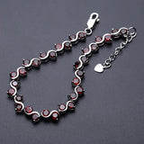 Silver 11.79 ct Garnet Bracelet
