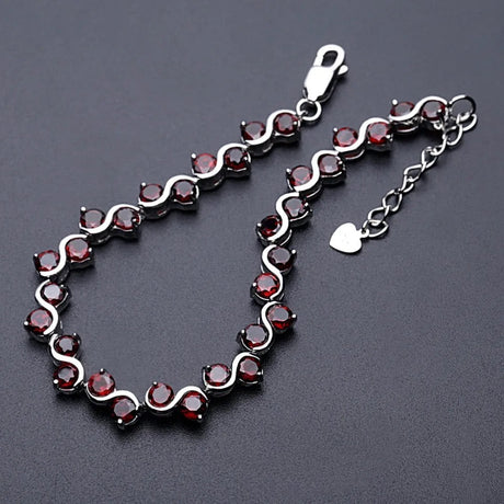 Silver 11.79 ct Garnet Bracelet