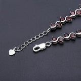 Silver 11.79 ct Garnet Bracelet