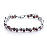 Silver 11.79 ct Garnet Bracelet