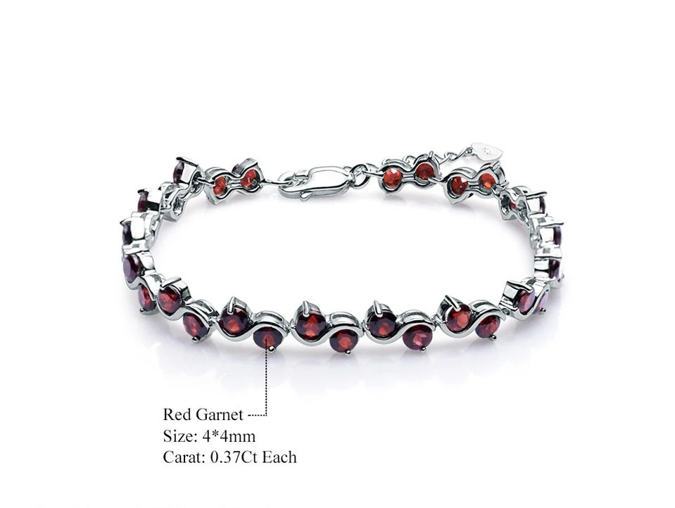 Silver 11.79 ct Garnet Bracelet
