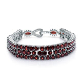 Silver 30.80 ct Garnet Bracelet