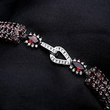 Silver 30.80 ct Garnet Bracelet