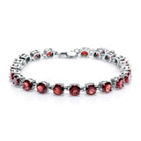 Silver 22.11 ct Garnet Bracelet