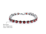Silver 22.11 ct Garnet Bracelet