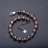 Silver 22.11 ct Garnet Bracelet