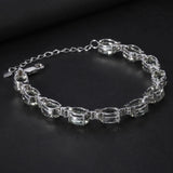 Silver Green Amethyst Bracelet