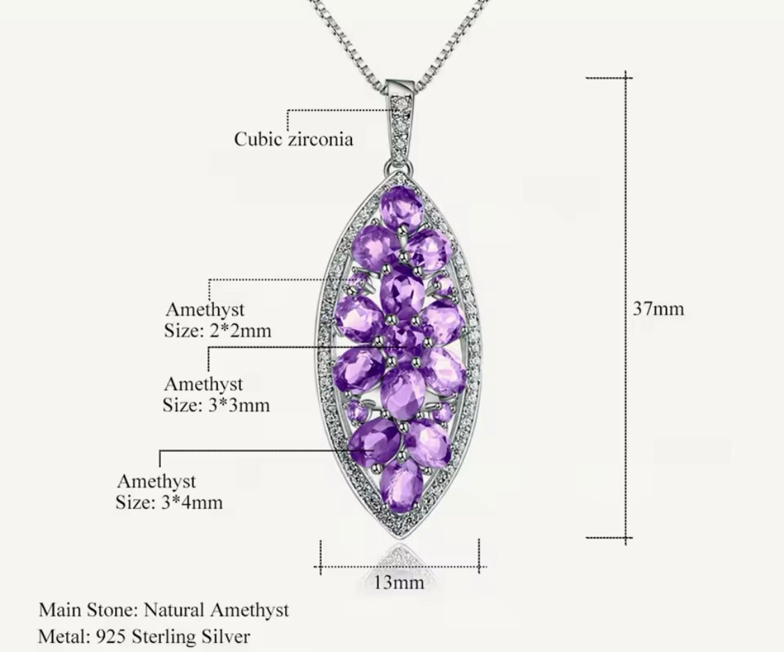 Silver 1.24 ct Amethyst Pendant
