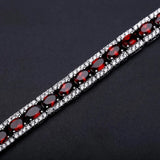 Silver 16.80 ct Garnet Bracelet