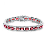 Silver 16.80 ct Garnet Bracelet