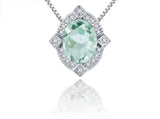 Silver 0.47 ct Green Amethyst Pendant
