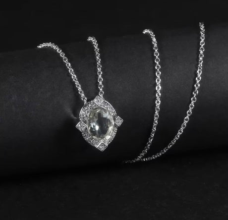 Silver 0.47 ct Green Amethyst Pendant