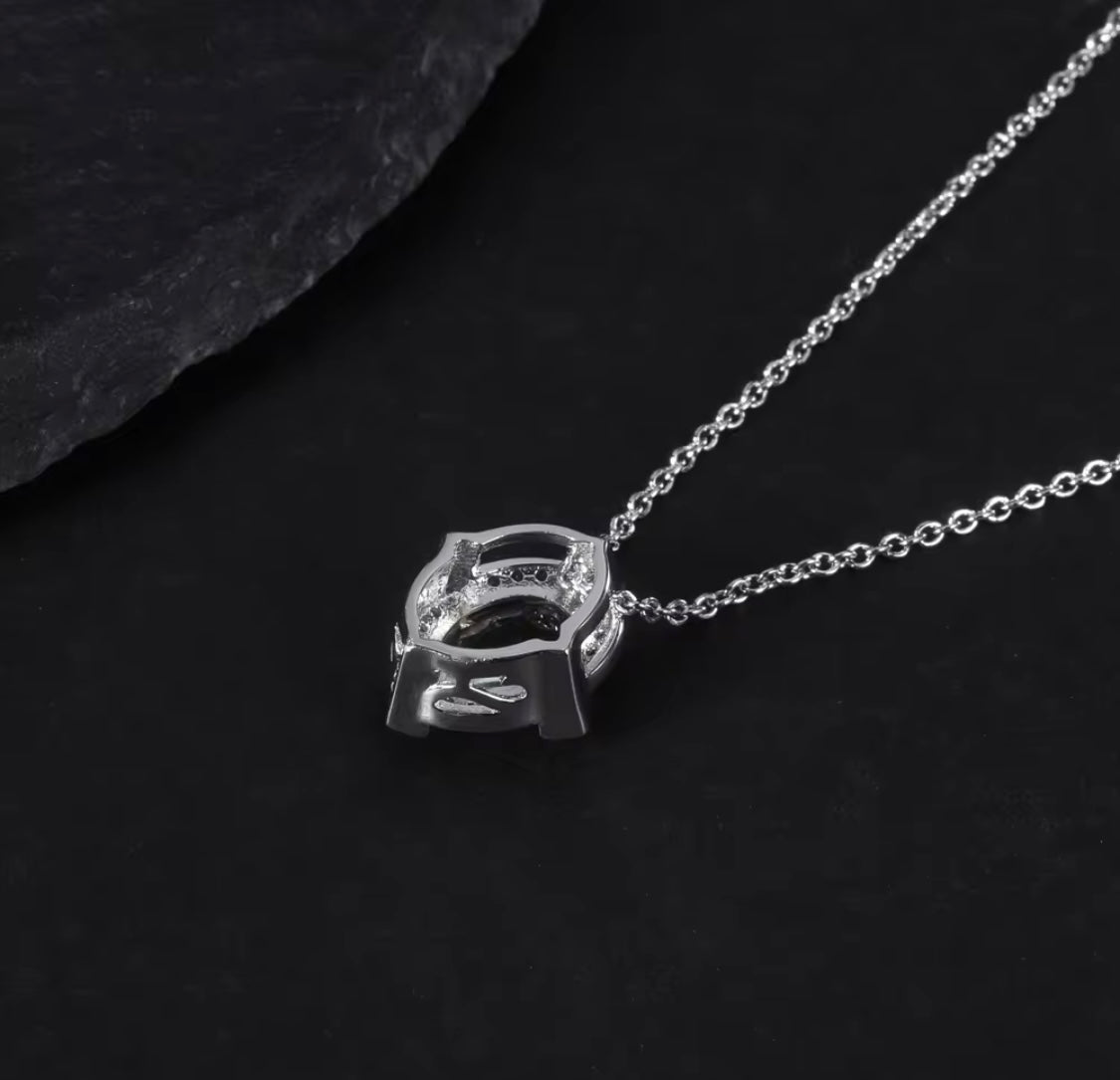 Silver 0.47 ct Green Amethyst Pendant
