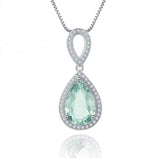 Silver 0.75 ct Green Amethyst Pendant