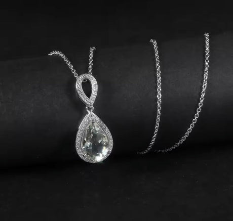 Silver 0.75 ct Green Amethyst Pendant